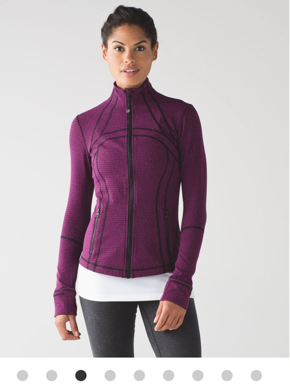 lululemon athletica Teeny Tooth Deep Fuchsia Black Define Jacket, Sz 8, EUC